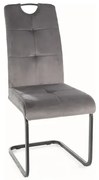 Krzesło tapicerowane AXO VELVET szare SIGNAL