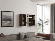 Półka ścienna – 105 cm x 60 cm x 20 cm – kolor biały i orzechowy – płyta wiórowa pokryta melaminą