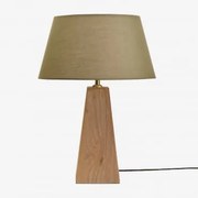 Lampa Stołowa Z Drewna Mango Taraua Drewno Mango & Sage Green Ø40 Cm - ↑25 Cm Monaco - Sklum
