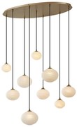 Lampa wisząca Art Deco złota ze szkłem opalowym 9-punktowa - Yani ArtDeco Oswietlenie wewnetrzne