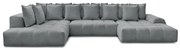 Ciemnoszary rozkładany/ze schowkiem narożnik z tkaniny szenilowej (lewostronny/w kształcie litery U) Everest – Bobochic Paris