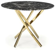 Stół RAYMOND 2 100x100 czarny marmur/złoty HALMAR
