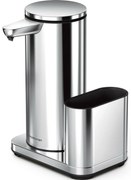 Simplehuman Dozownik bezdotykowy z uchwytem na gąbkę 414 ml, stal nierdzewna błyszcząca