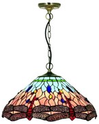 Searchlight 1283-16 - Tiffany żyrandol na łańcuchu WAŻKA 1xE27/60W/230V