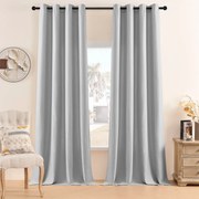 Zasłona zaciemniająca na przelotkach gotowa gładka 135x260 jasnoszara