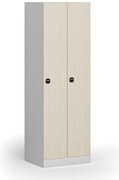 Szafka ubraniowa S1, 2-drzwiowa, 1850 x 600 x 500 mm, zamek RFID, drzwi laminowane, brzoza