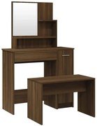 Komplet toaletka ze stołkiem brązowy dąb W3-P10