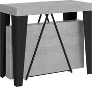 Konsola rozkładana 90x40/300 cm Algo cementu rama w kolorze antracytu
