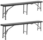 Zestaw czarnych ławek ogrodowych D4-N37