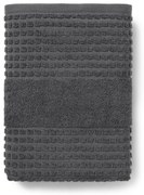 Ciemnoszary ręcznik z bawełny organicznej frotte 50x100 cm Check – JUNA