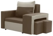 Fotel rozkładany 1 os z funkcją spania DAKOTA 2 Jasny brąz/Kremowy