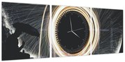 Obraz - Pokaz świateł w deszczu (z zegarem) (90x30 cm)