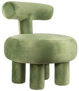 Jasnozielony aksamitny fotel Abrazo – Leitmotiv