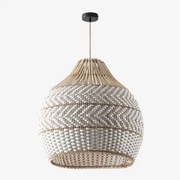 Lampa Sufitowa Z Plecionego Rattanu Llaury Miel - Czarna & Ø70 Cm Llaury - Sklum