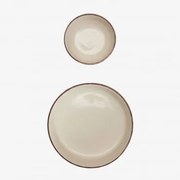 Zestaw 2 Misek Z Gresu Ronilena Tapioka Beżowy - Brązowy - Sklum