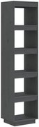 Szary regał z litego drewna sosnowego z 5 półkami D9-Z06