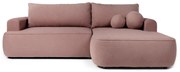Jasnoróżowy rozkładany narożnik z materiału bouclé (prawostronny) Quinoa – Bonami Selection