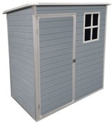 DOMEK NARZĘDZIOWY OGRODOWY 187x163x105 cm Z TWORZYWA SZTUCZNEGO – SCHOWEK NA NARZĘDZIA Z PODŁOGĄ I OKNEM HESLER 3050