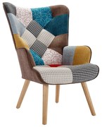Fotel z patchworkową tapicerką - VATELY