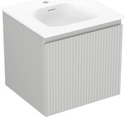 Mexen Rivel szafka łazienkowa 50 cm z umywalką Vela, 1 szuflada, ryflowana , szara mat/biała mat - 91A20-05047-1-BF62-W23M01