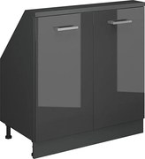 Szafka kuchenna na dach skośny antracyt wysoki połysk 80x46x81.6 r-line