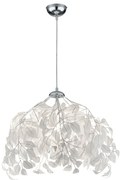 Biała lampa wisząca Trio Pendant Leavy, wys. 150 cm
