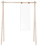 Wieszak z drewna sosnowego z lustrem Karup Design Hongi Natural