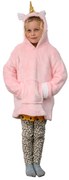 Dziecięcy koc bluza z rękawami i kapturem HOODIE UNICORN różowy