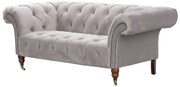 Sofa Chesterfield Glamour Velvet Light Grey 2-os.