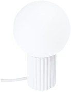 Biała ryflowana lampka nocna P6-M19