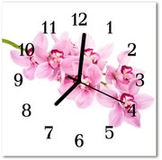 Zegar szklany kwadratowy Storczyk