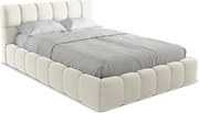 Łóżko 160 x 228 - z weluru - jasny beż - NALU