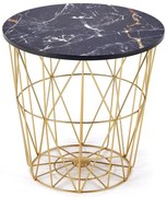 Czarno złoty stolik kawowy z marmurkowym blatem M6-C64