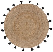 Czarno-naturalny okrągły dywan ø 120 cm Shira – douceur d'intérieur