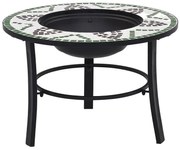 Okrągłe zielone dekoracyjne palenisko ogrodowe P7-L63