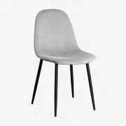 Krzesło Do Jadalni Z Aksamitu Glamm Mink Grey & Negro - Sklum