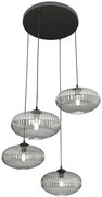 Szklana lampa wisząca z grafitowymi kloszami - D175 B8-G58