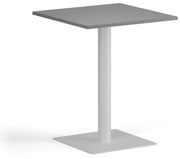 Stolik kawowy ENZO, 60x60 cm, biała podstawa, grafit