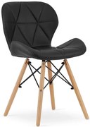 Komplet czarnych krzeseł z ekoskóry 4szt. C6-F33