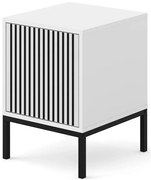 Biała szafka pod biurko z lamelami w stylu glamour B0-N75