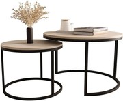 Komplet 2 okrągłych stolików typu 2w1 kaszmir K4-R35