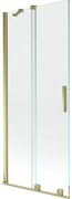 Mexen Velar parawan nawannowy 2-skrzydłowy rozsuwany 85 x 150 cm, transparent, złoty szczotkowany - 896-085-000-01-55