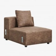 Moduł Centralny 85x113 Cm Z Poduszką Do Modułowej Sofy Bruna Zamsz W Kolorze Brązowej Kawy - Sklum