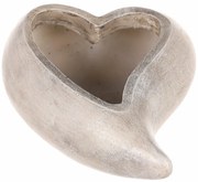 Opakowanie kwiatowe na kwiaty - kształt serca,poliresina, szary