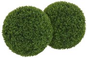 HOMCOM Zestaw 2 sztuk kulek bukszpanu, Sztuczne rośliny, Roślina pokojowa z ochroną UV, Dekoracyjna roślina, do wnętrz i na zewnątrz, Zielony
