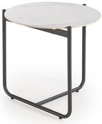 Loftowy stolik kawowy biały marmur + czarny R6-A06