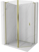 Mexen Mist L kabina prysznicowa pięciokątna asymetryczna uchylna 90 x 80 cm, transparent, złota - 8A8L-090-080-50-00