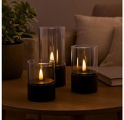 Brilliant - ZESTAW 3x ŚWIEC LED BOUGIE LED/2xAA IP44 czarne/przydymione