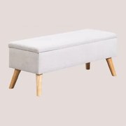 Tapicerowana Ławka Bagażnika Adirane ↔︎ 120 Cm & Tkaniny Beżowy Krem - Sklum