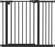 PawHut Bramka zabezpieczająca dla psów, Bramka ograniczająca, Ochronna dla zwierząt domowych, Metal, Plastik, 74-80/87-94 cm, Czarna